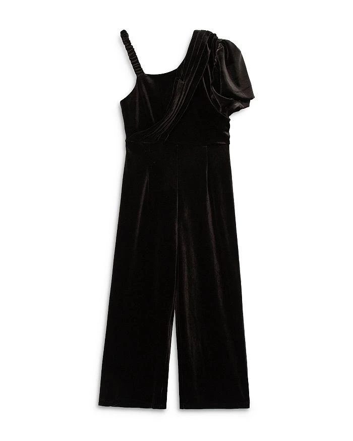 Habitual Girls' Asymmetric Velour Knit Jumpsuit - Big Kid 1