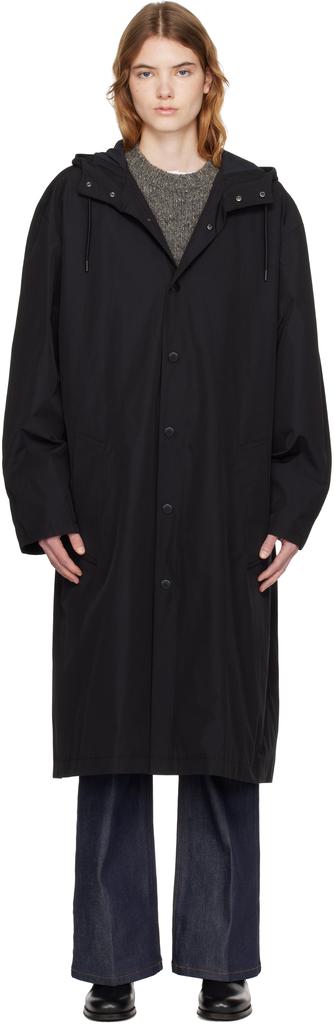 YOHJI YAMAMOTO Black Cotton Twill Long Cape Coat - Coats - Compare