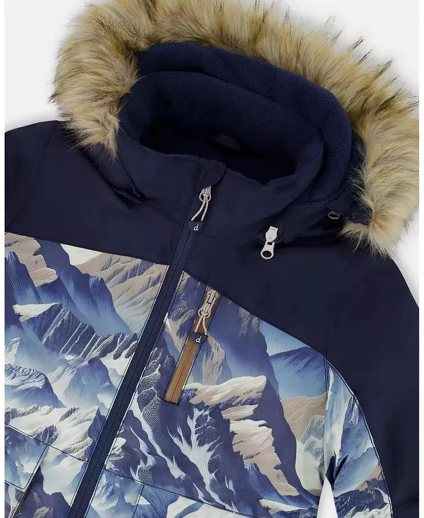 Deux par Deux Boy Two-Piece Play Snowsuit with Printed Colorblocked Jacket Navy Blue - Toddler|Child 6