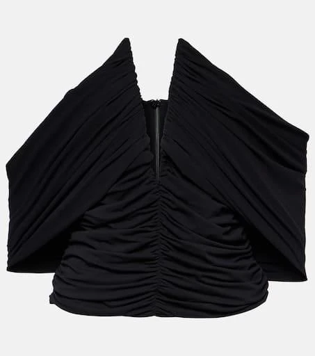 Magda Butrym Off-shoulder cropped jersey blouse 1