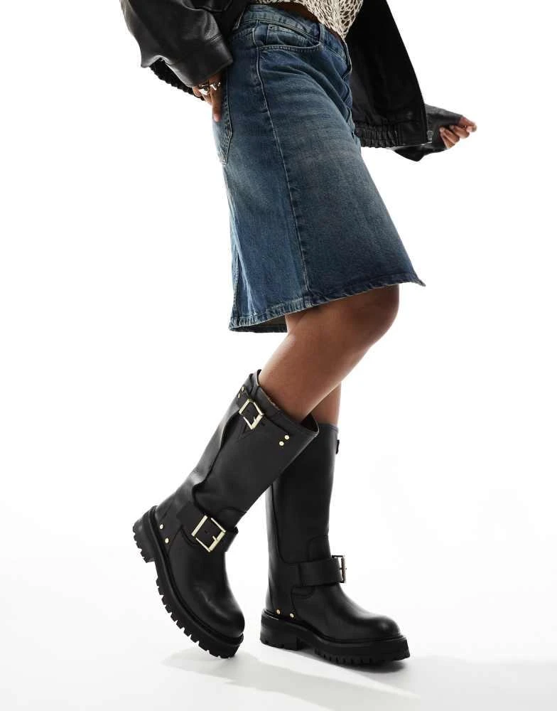 ALL SAINTS AllSaints Tay leather buckle biker boots in black 1