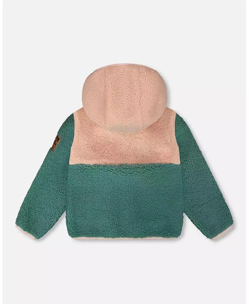 Deux par Deux Toddler Sherpa Jacket Light Pink Colorblock 2