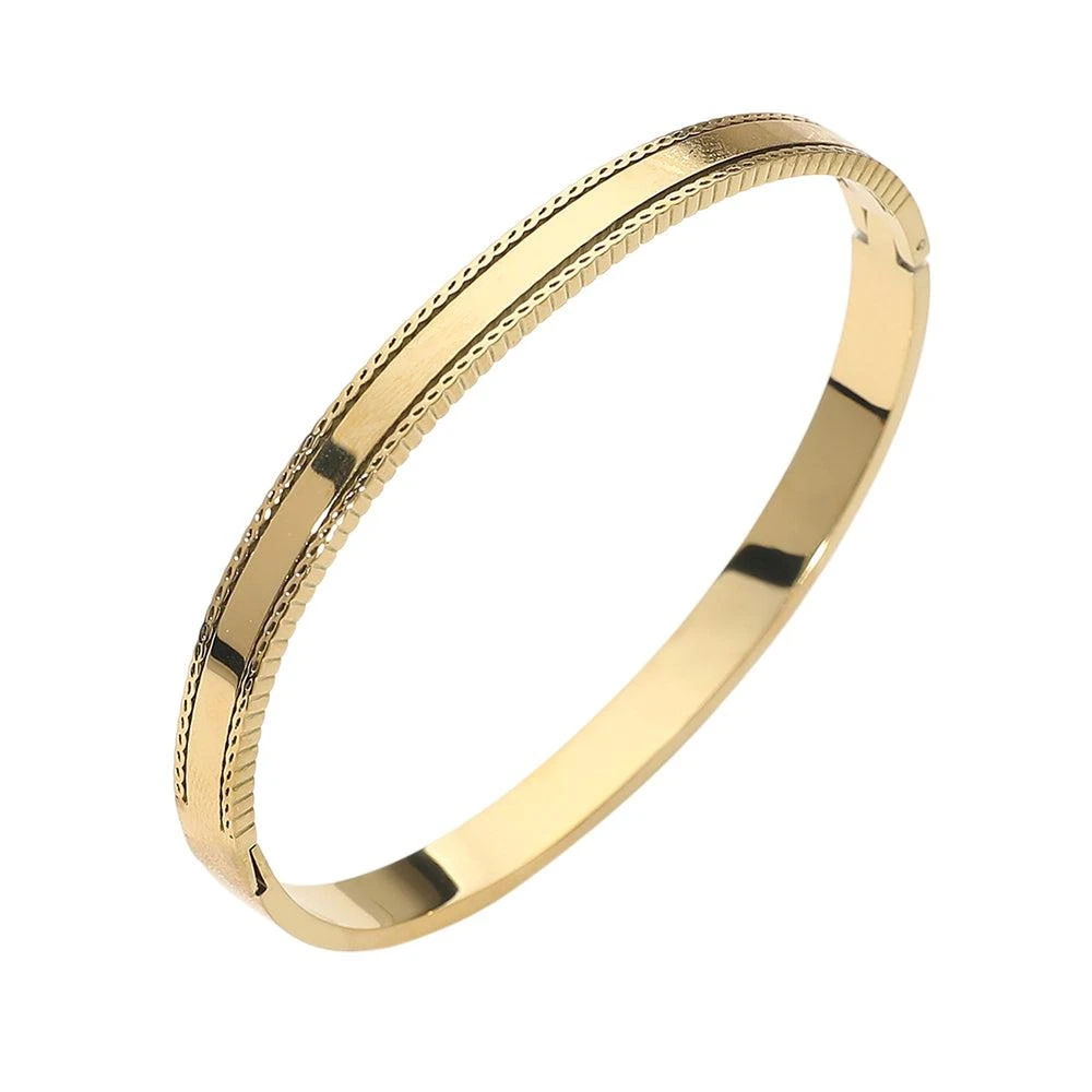 FASHNZFAB SECRET BOX_Stainless Steel Textured Hinged Bangle Bracelet 2