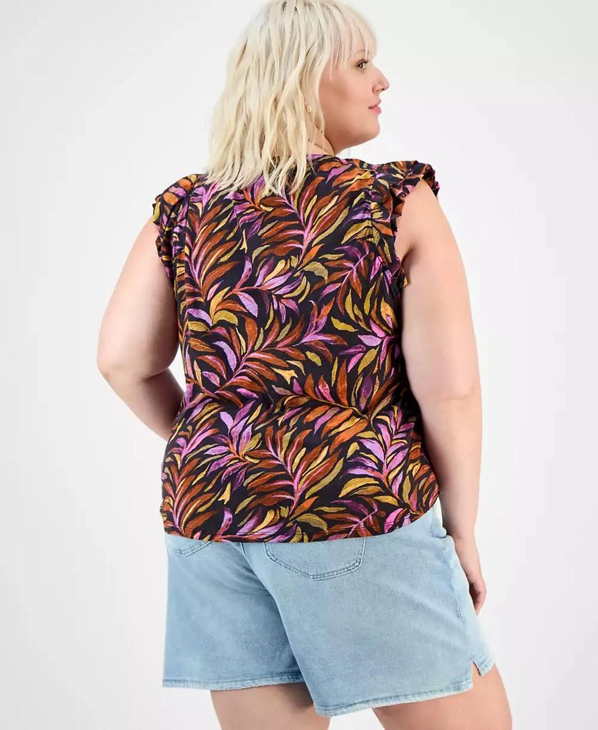 Democracy Trendy Plus Double Ruffle Cap-Sleeve Top 4