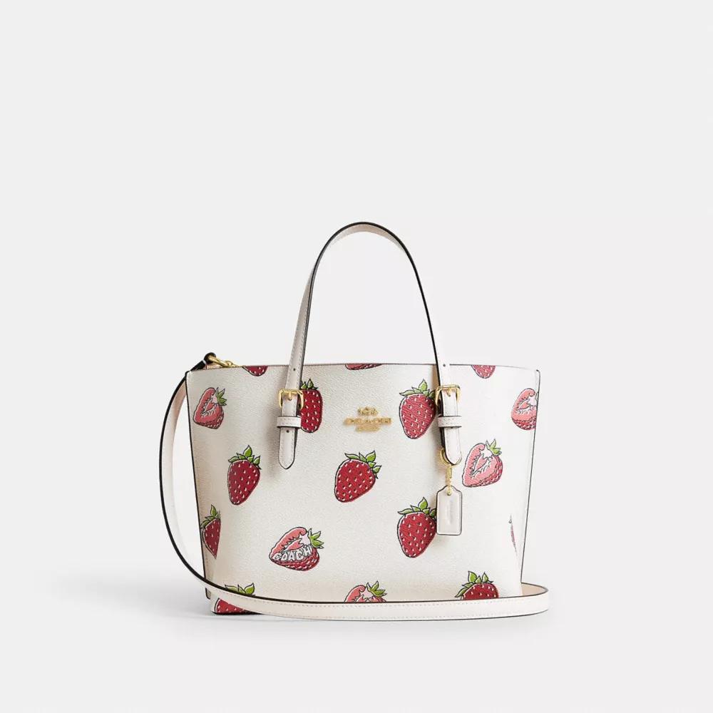Coach Gallery Tote Bag With Strawberry Print - Tote Bags
