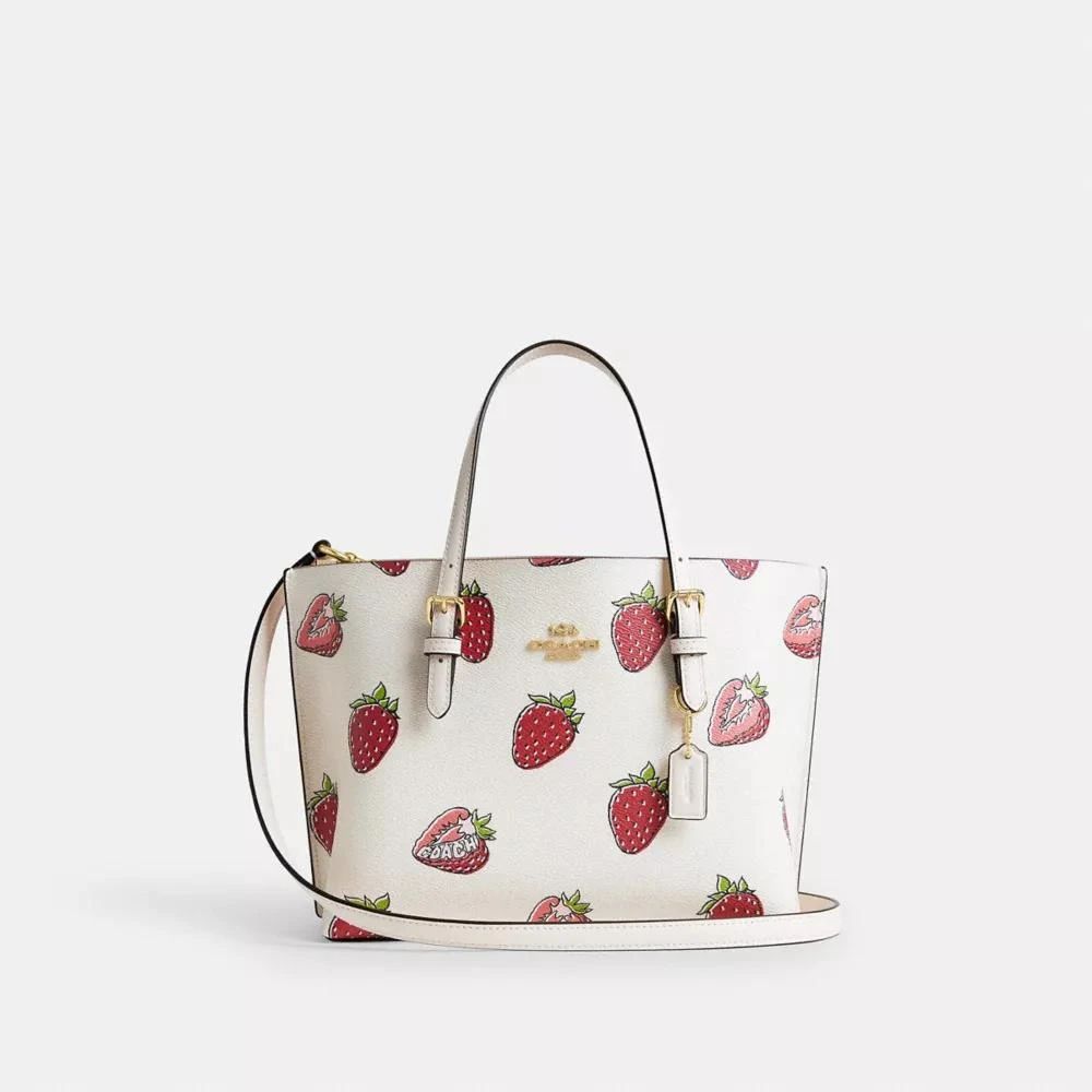 Coach Mollie Tote Bag 25 With Strawberry Print 1