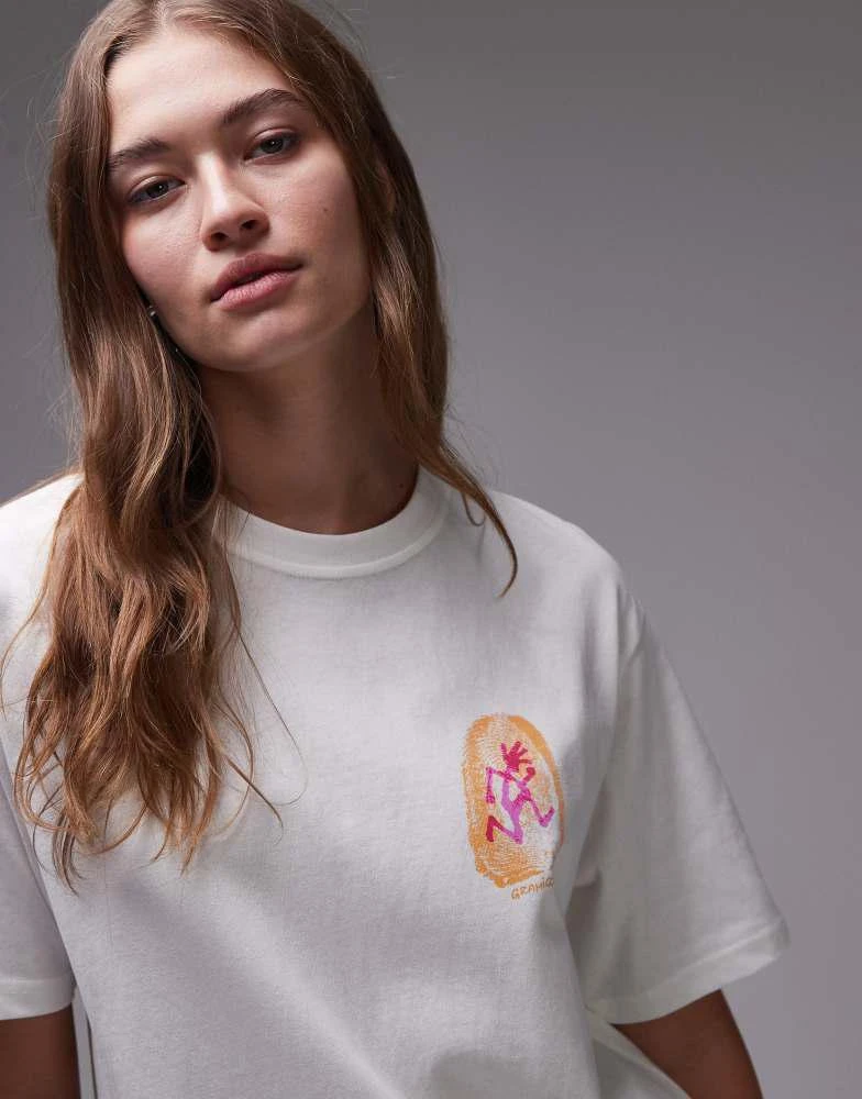 Gramicci Gramicci thumbprint graphic t-shirt in white 3