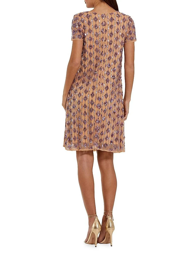 Mac Duggal Cocktail Beaded Mesh T-Shirt Knee-Length Dress 2