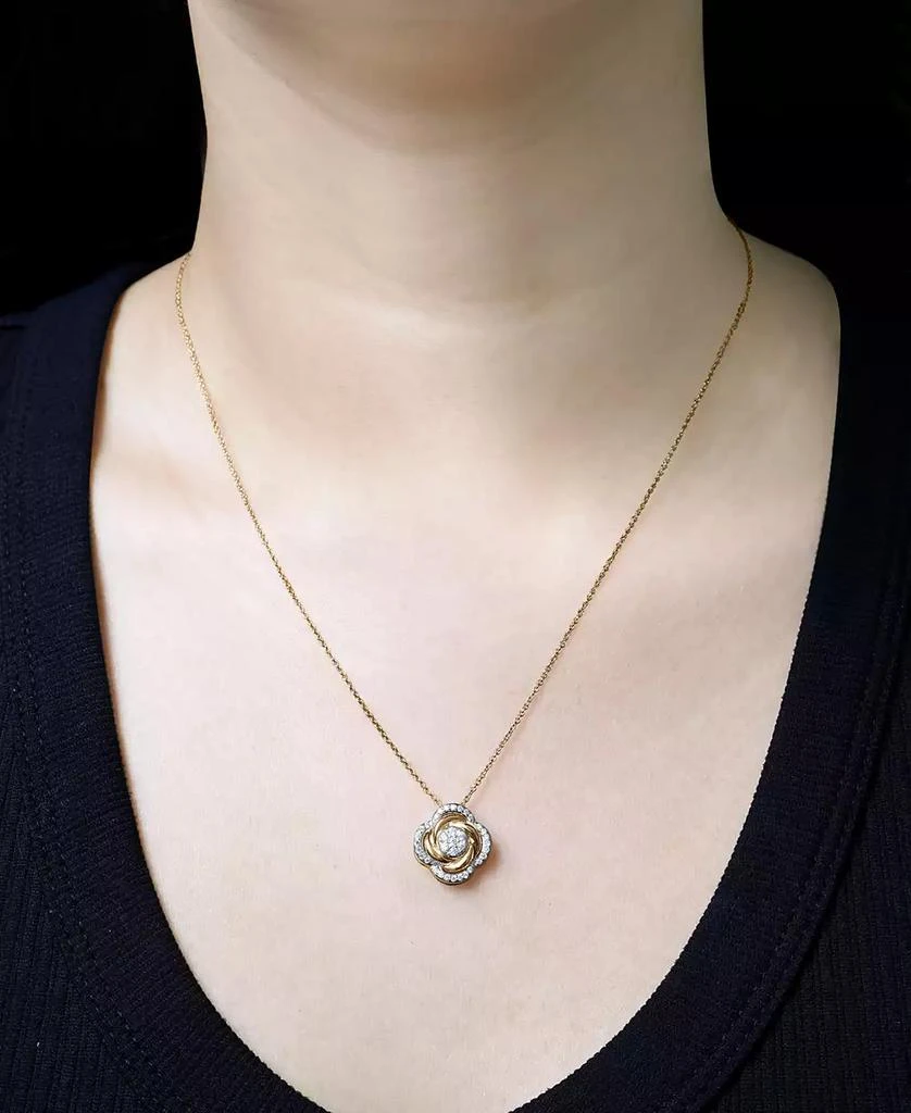 Macy's 2-Pc. Set Diamond Pendant Necklace & Earrings (1/2 ct. t.w.) in 14k Gold-Plated Sterling Silver, Exclusively at Macy's 2