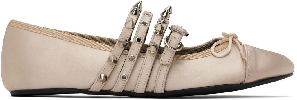 ABRA Beige Spike Ballerina Flats 1