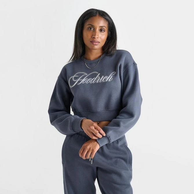 HOODRICH Women's Hoodrich Figure Rhinestone Cropped Crewneck Sweatshirt 3