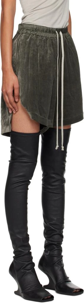 Rick Owens Khaki Concordians Velvet Boxer Shorts 2