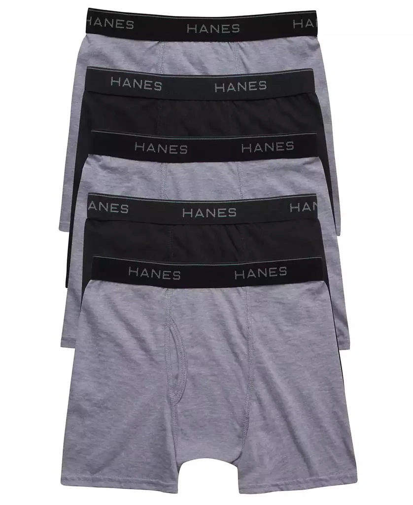 Hanes Big Boys Ultimate Cotton Blend Boxer Briefs, Pack of 5 1