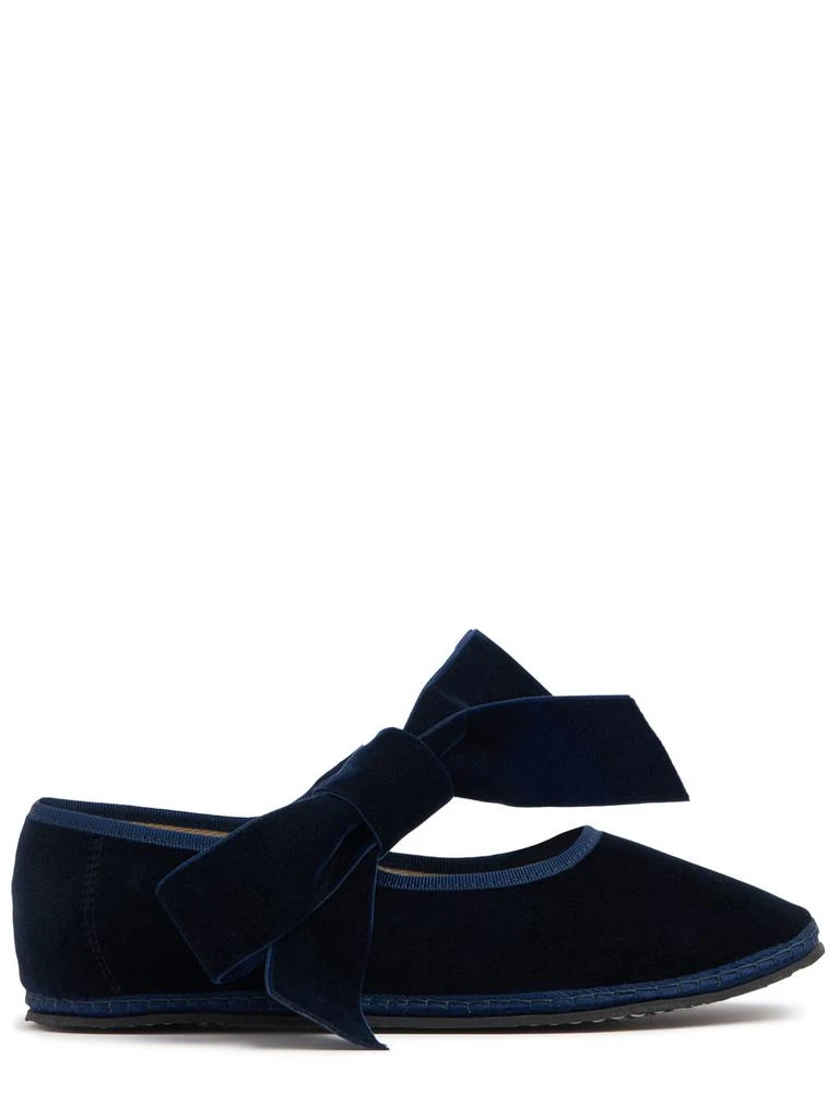 VIBI VENEZIA 10mm Mary Jane Bow Velvet Slippers 1