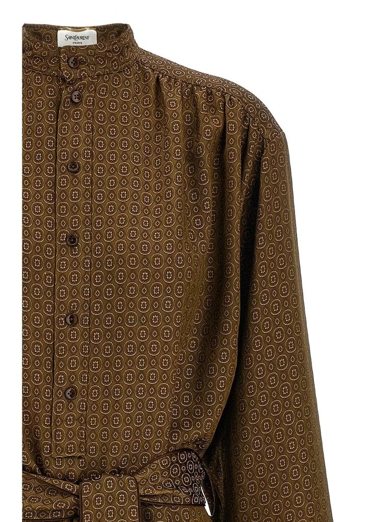 Yves Saint Laurent Saint Laurent Medallion Jacquard Belted Dress 3