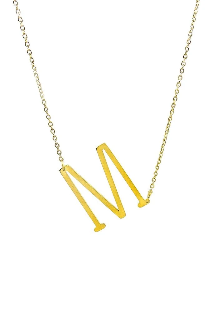 Savvy Cie Jewels 14K Gold Plated Initial Pendant Necklace with Gift Box - Multiple Letters Available 4