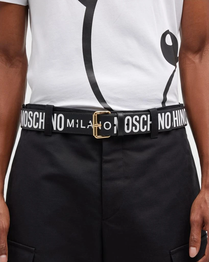 Moschino Men's Leather Logo Belt 2