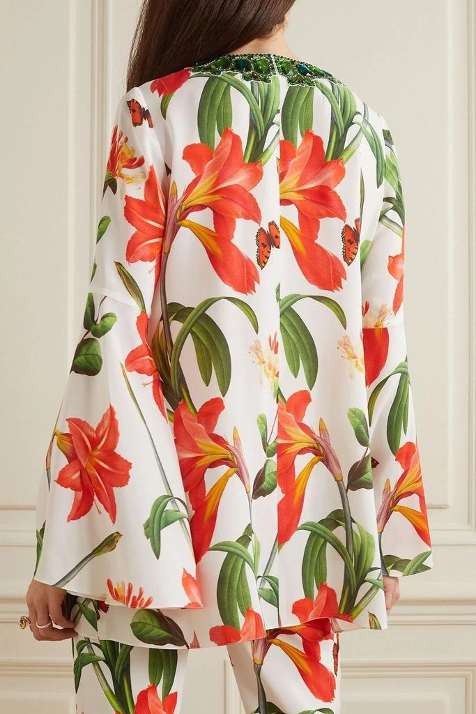Andrew Gn Crystal-embellished printed silk-chiffon blouse 3