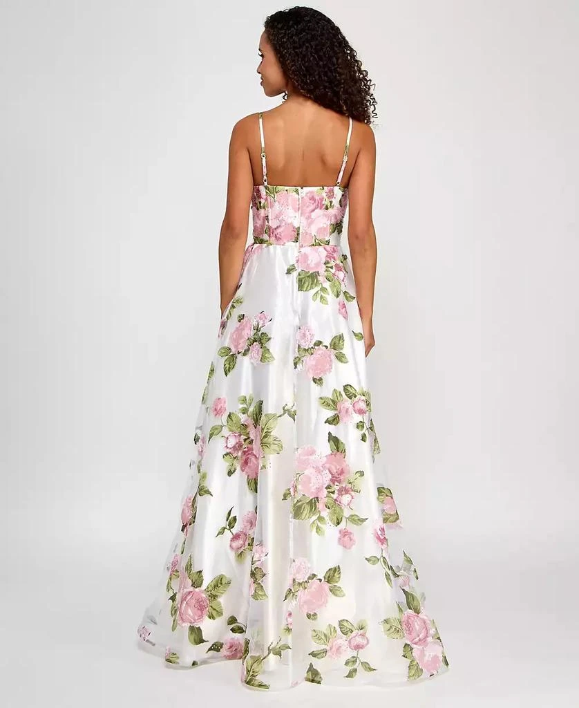 Say Yes Juniors' Rhinestone Floral Corset Sweetheart Gown, Created for Macy's 4