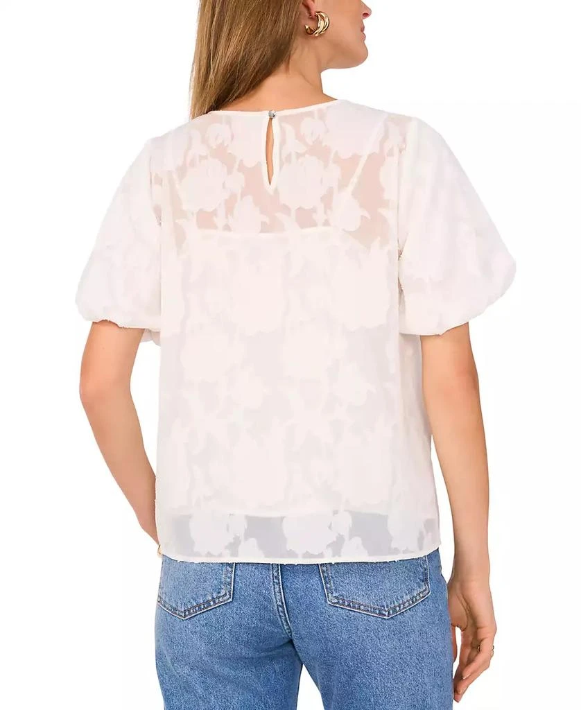Vince Camuto Women's Floral-Jacquard Puff-Sleeve Top 2
