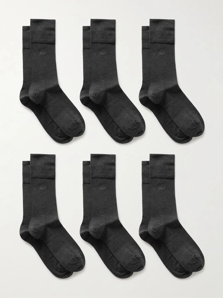 CDLP Set Of Six Intarsia Cotton-blend Socks - Dark gray