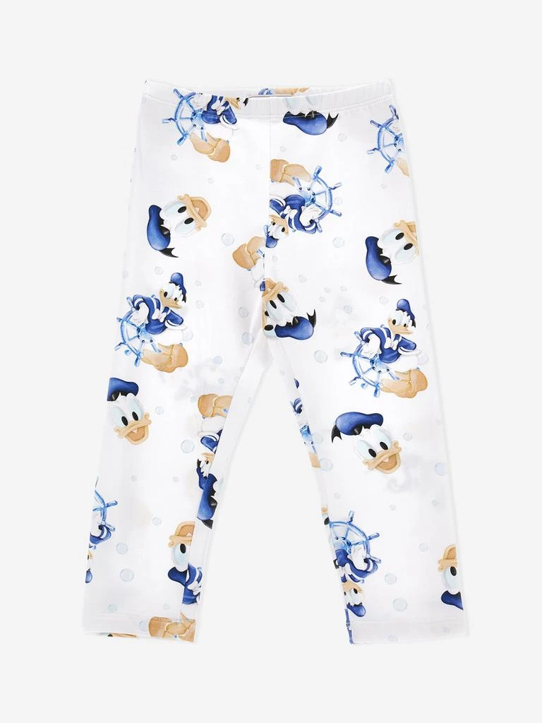 MONNALISA Monnalisa Girls Donald Duck Leggings in White 1
