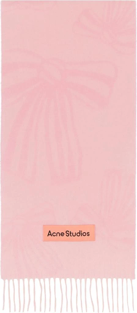 Acne Studios Pink Cashmere Jacquard Scarf 1