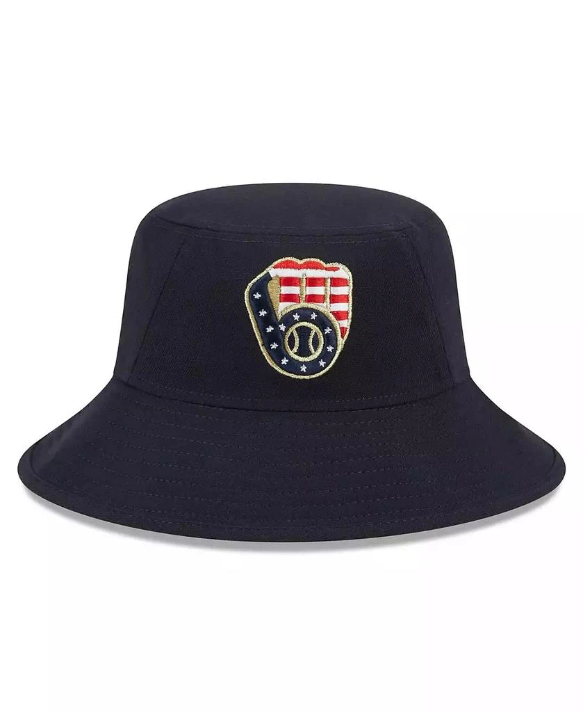 New Era Men's Navy Milwaukee Brewers 2023 Fourth of July Bucket Hat 4