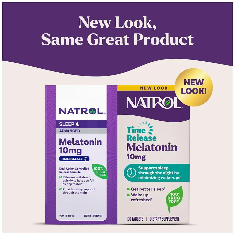 Natrol Melatonin 10 mg, Time Release to Minimize Wake-Ups Unflavored 3