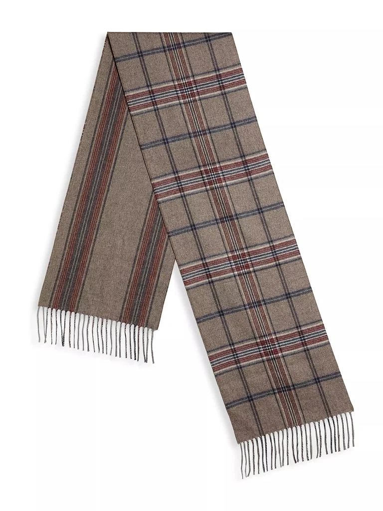 Saks Fifth Avenue COLLECTION Plaid Silk-Cashmere Scarf 1