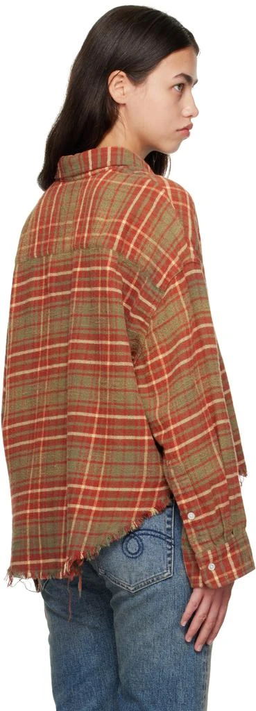 R13 Orange 
Khaki Drop Neck Cropped Shirt 3