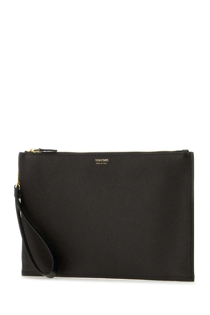 Tom Ford Tom Ford Logo Stamp Zipped Clutch Bag 3