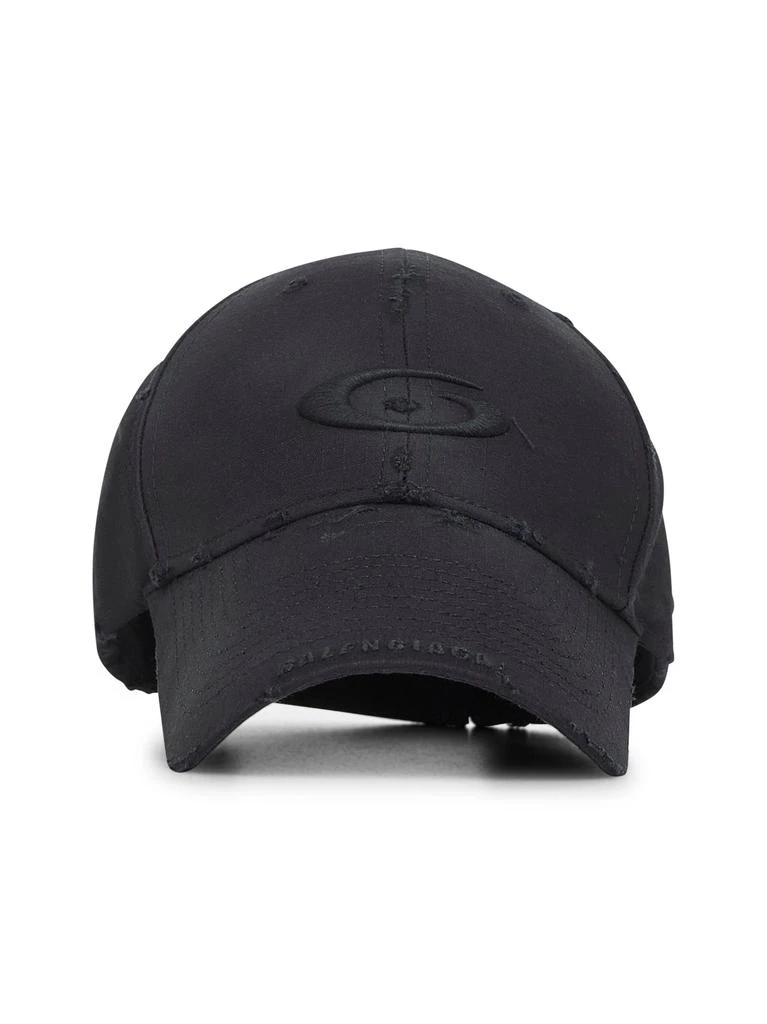 Balenciaga Black Cotton Cap Balenciaga logo-print Baseball Cap | Black | FARFETCH main image 3