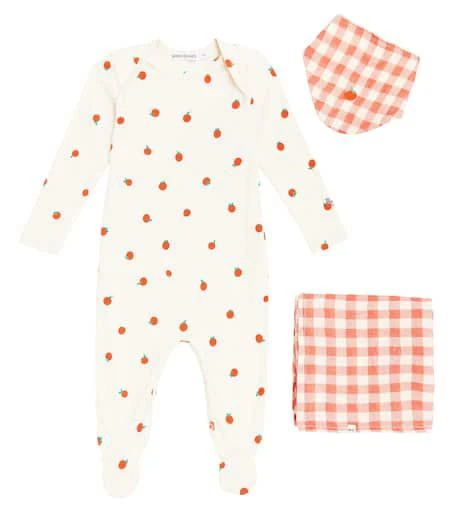 BOBO CHOSES Baby Tomato onesie, blanket and bib set 1