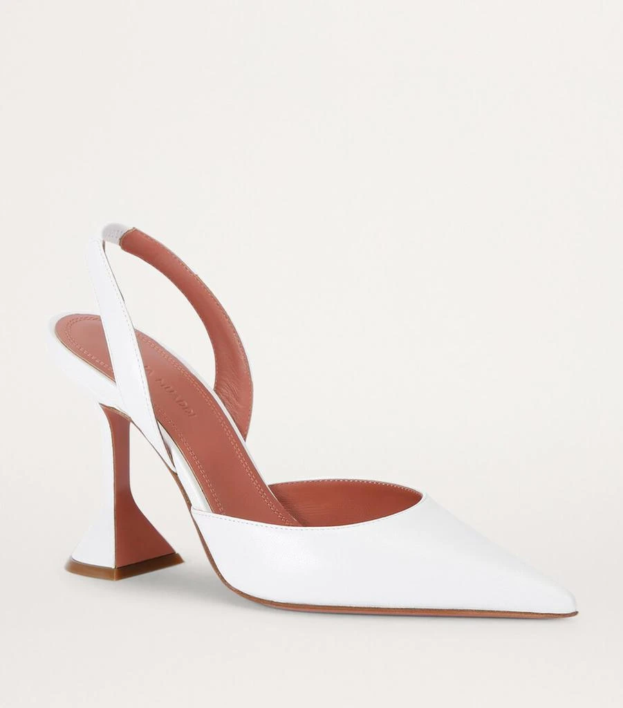 Amina Muaddi Leather Holli Slingback Pumps 95 3