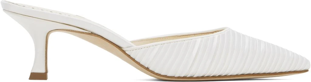 Manolo Blahnik White Carolynemu Mules 1