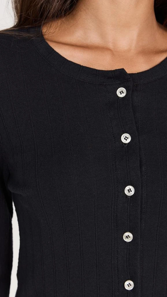 Leset Pointelle Classic Crew Cardigan 5