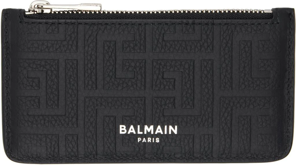 Balmain Black Leather Card Holder