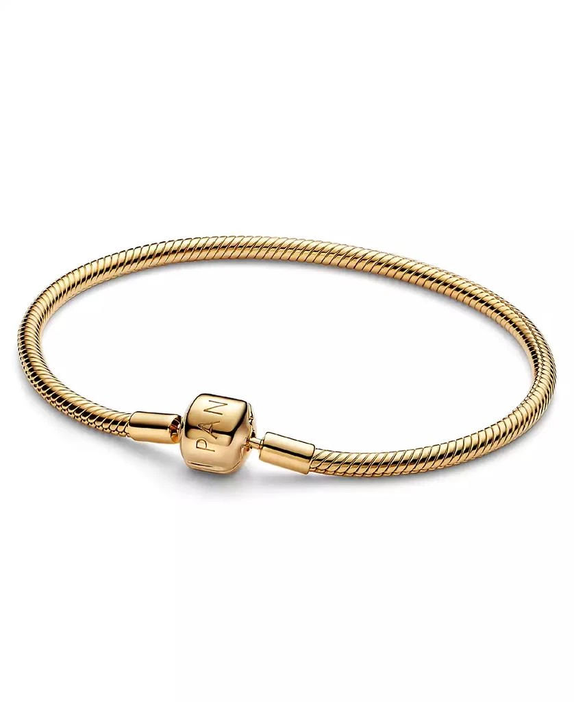 PANDORA 14K Gold-Plated Barrel Clasp Snake Chain Bracelet 1