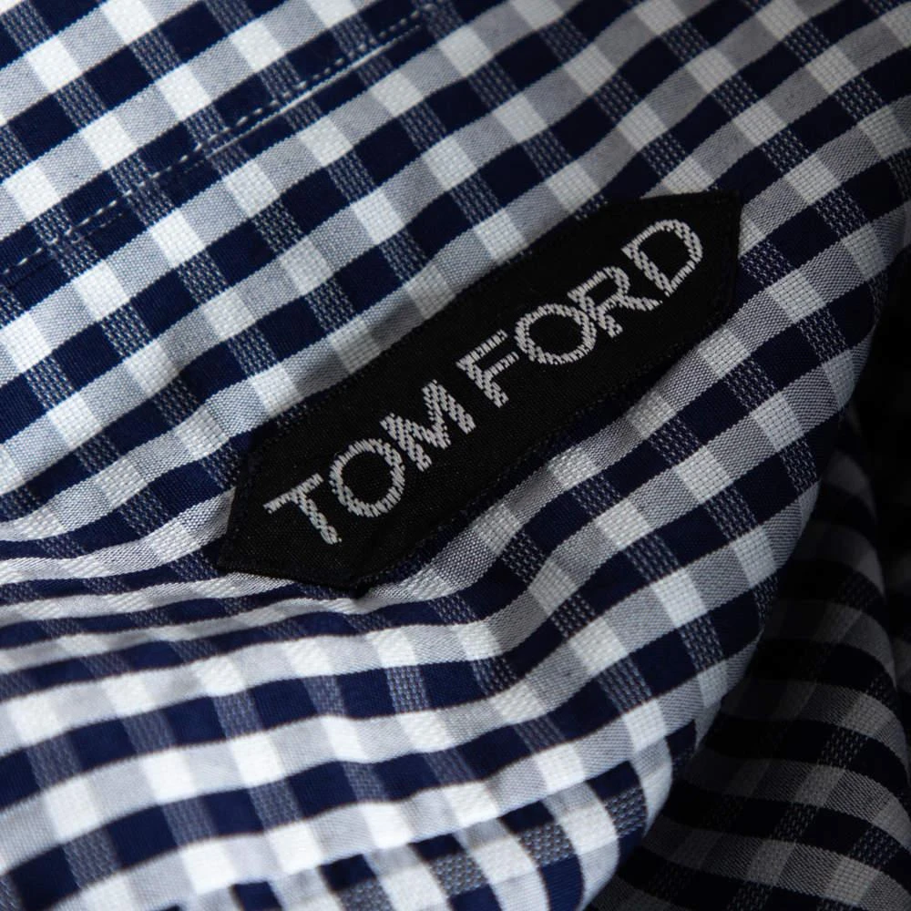 Tom Ford Tom Ford Blue Gingham Check Cotton Shirt XXXL 5