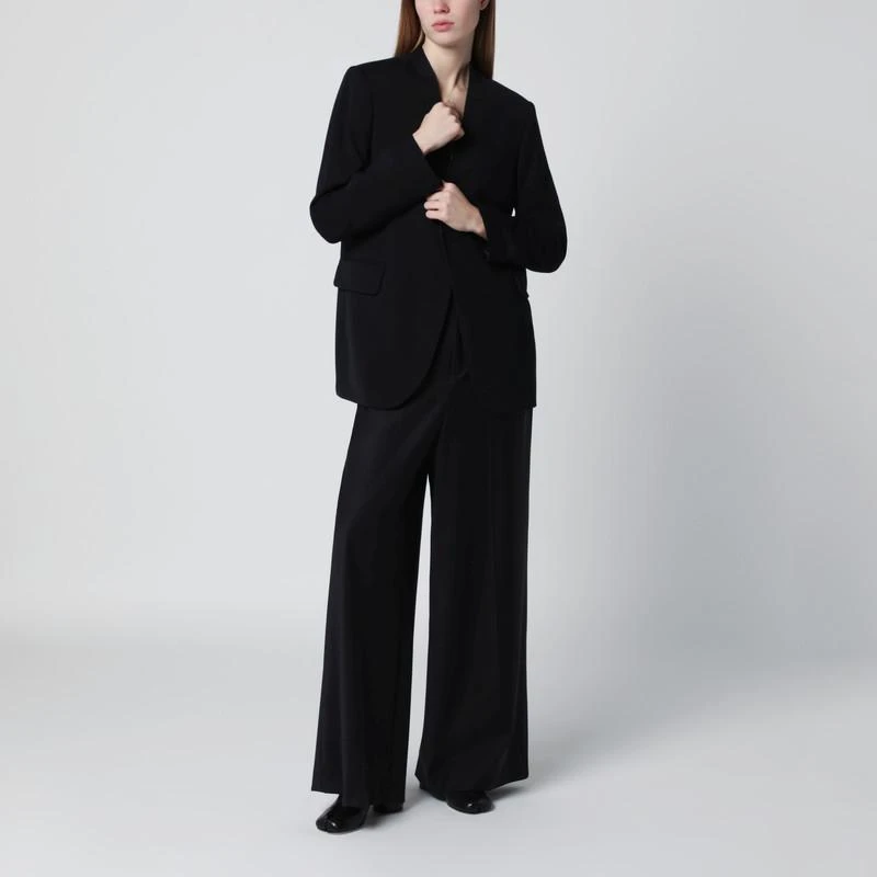 MM6 Black collarless single-breasted blazer 2