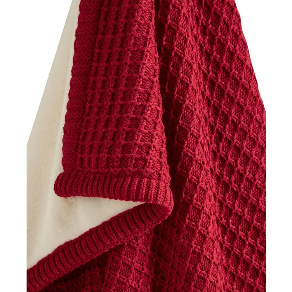 Charter Club Waffle Knit Reversible Faux Fur Throw, 50" x 60", Created for Macy's 2
