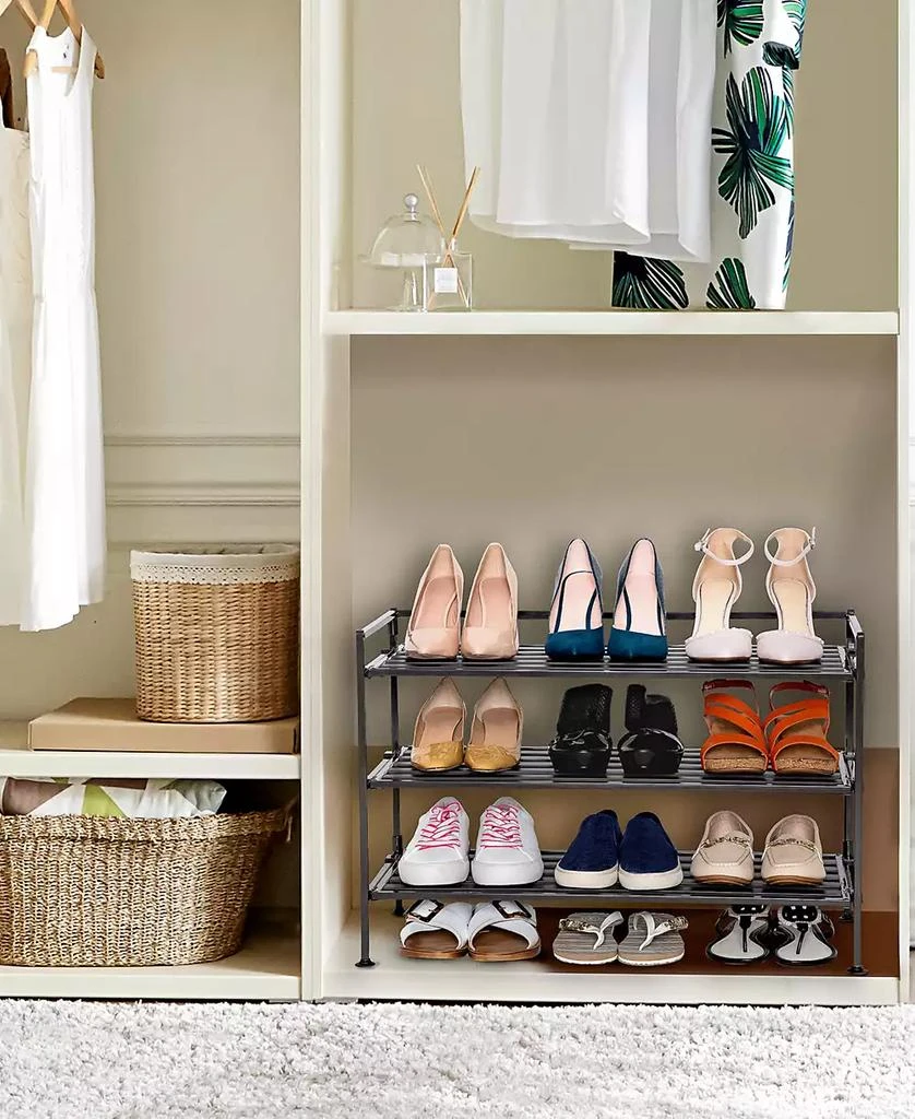 Seville Classics 3-Tier Resin Slatted Shoe Rack 2