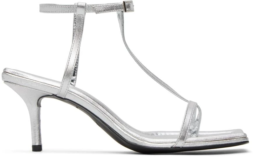 Juun.J Silver Leather Heeled Sandals 1