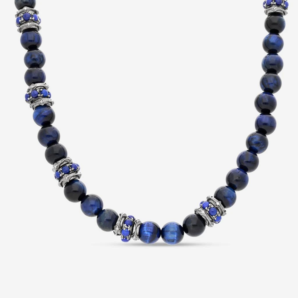 Armenta Armenta Men
s Sterling Silver Champagne Diamond 
Lapis Beaded Necklace 22345