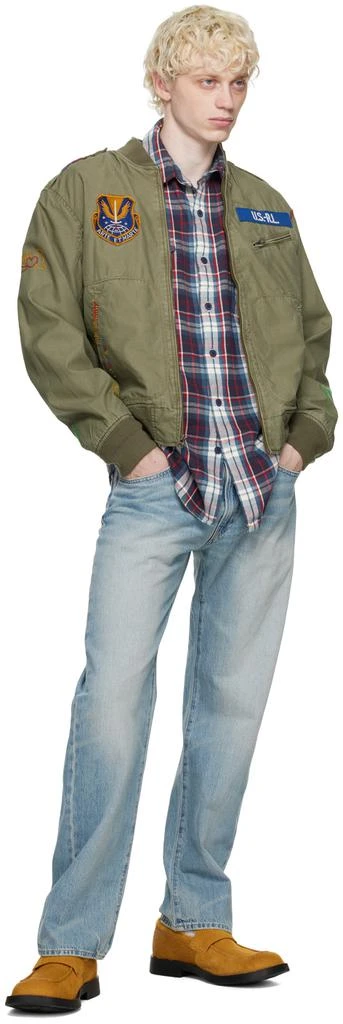 Ralph Lauren Navy & Off-WHite Custom Fit Shirt 4