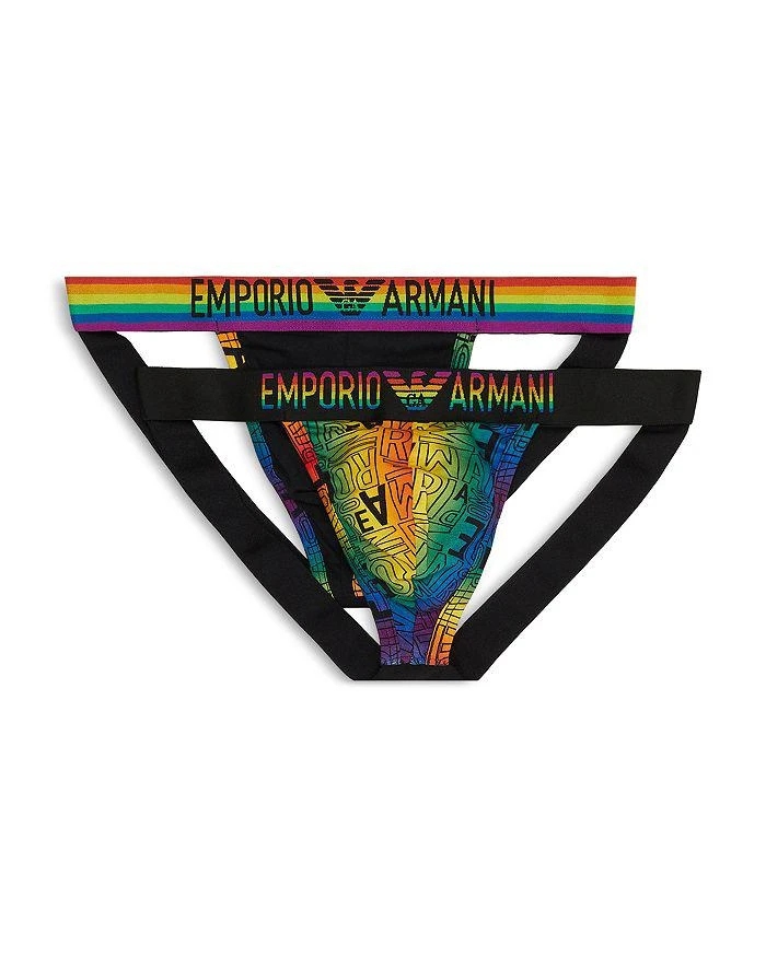 Emporio Armani Rainbow Logo Stretch Cotton Jockstrap 2 Pack 2