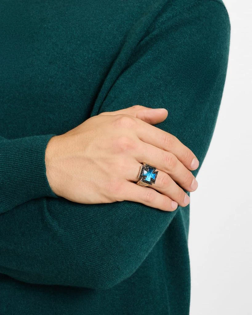 Konstantino Men's Sterling Silver and 18K Gold Labradorite Ring with Spinel 2