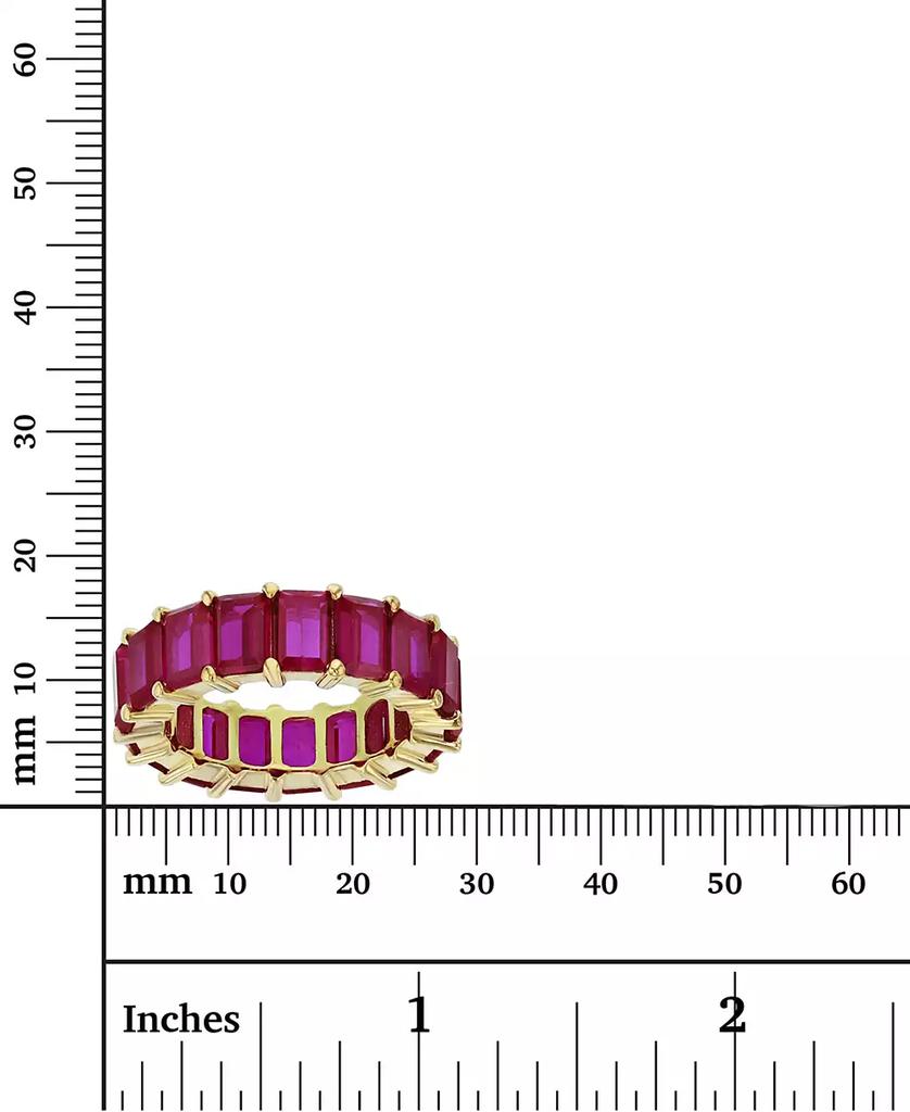 Macy's Red Cubic Zirconia Eternity Band in 14k Yellow Gold Plated Plated Sterling Silver