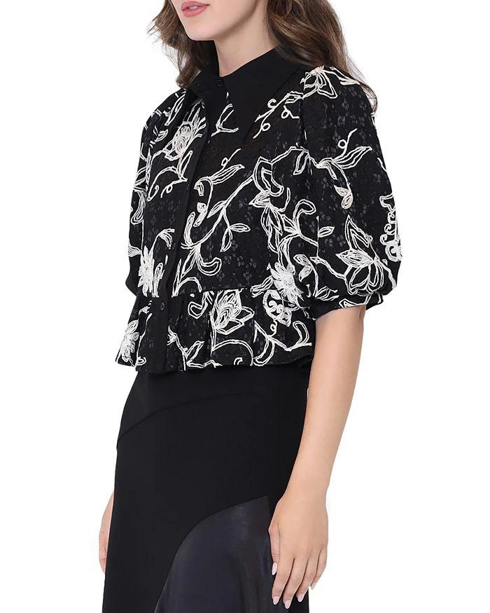 Gracia Lace Embroidered Puff Sleeve Top 3